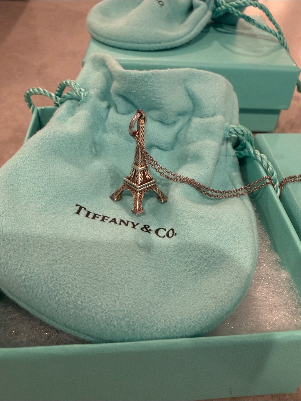 Tiffany & Co. Silver Eiffel Tower necklace